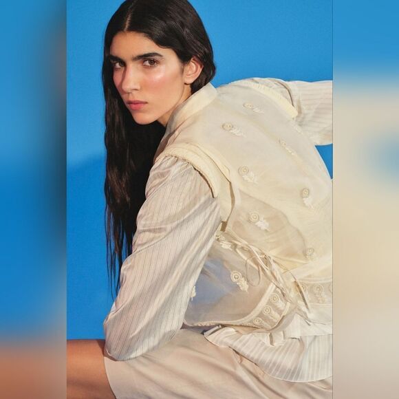 NWT ZARA Authentic ROMANTIC SHIRT ZARA ICONS LIMITED EDITION oyster white - Picture 11 of 17